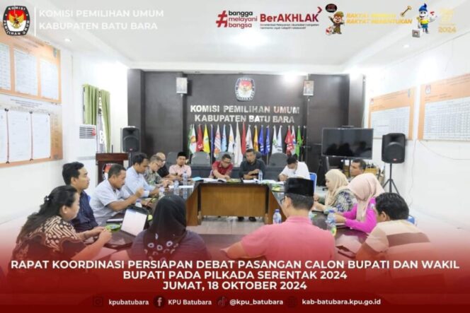 
 KPU Batu Bara Rakor Persiapan Debat Paslon