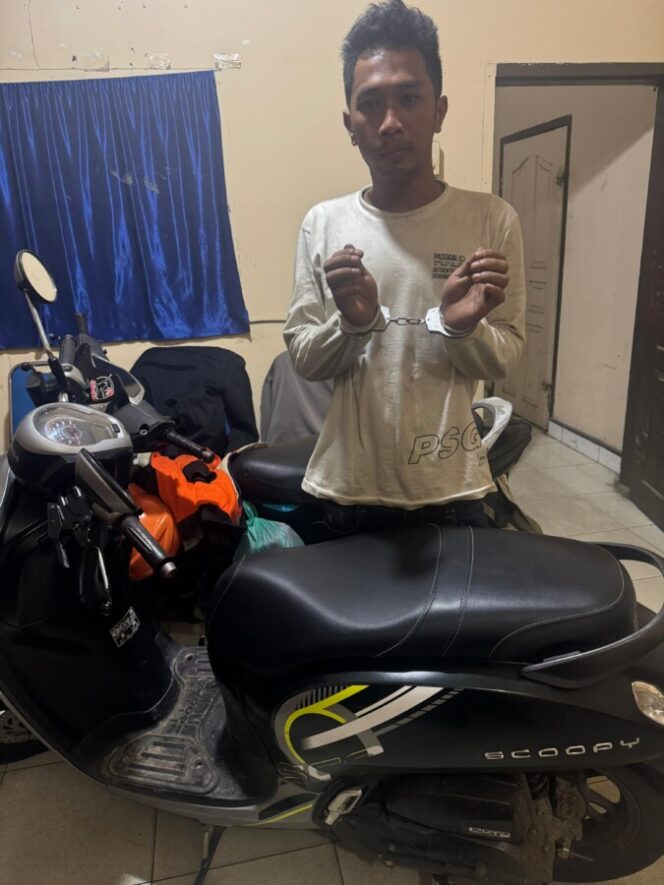 
 Maling Motor Dibatubara Ditangkap Saat Tertidur Lelap