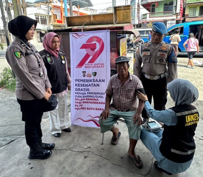 
 Polres Batubara Gelar Pemeriksaan Kesehatan Gratis Untuk Pengemudi Betor