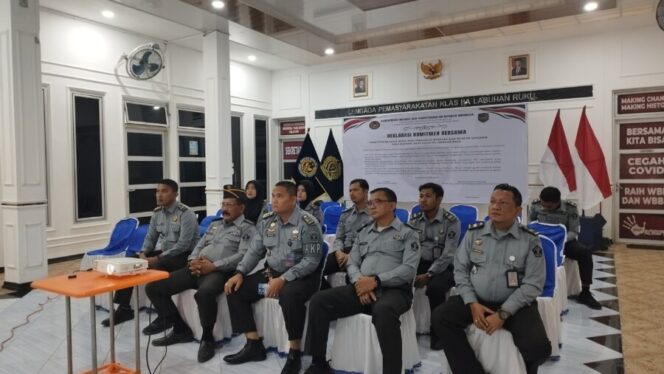 
 Evaluasi Kinerja, Lapas Labuhan Ruku Rapat Anev Bersama Dirjen Pemasyarakatan Secara Virtua