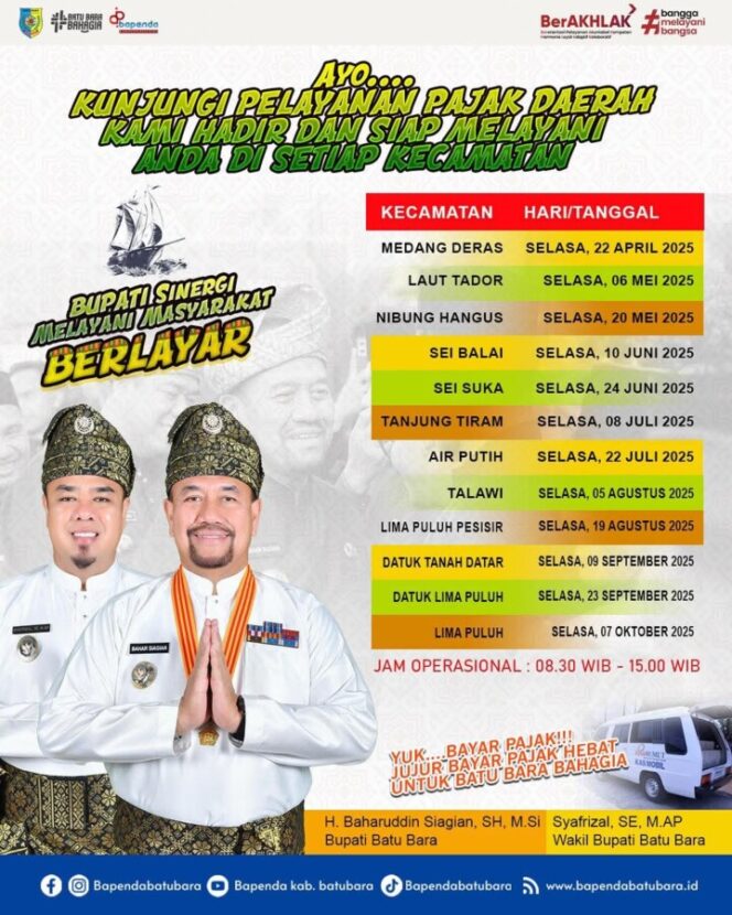 
 Besok! Bapenda Layani Pajak Daerah di Kecamatan Sei Suka