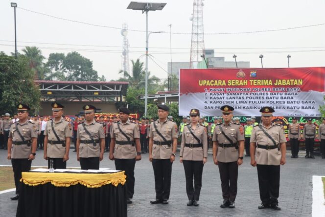 
 Polres Batu Bara Gelar Upacara Sertijab dan Pelantikan Pejabat Utama