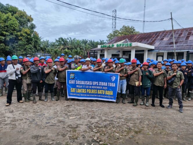
 Sat Lantas Polres Batu Bara Sosialisasi Tertib Lalu Lintas di PT PP Lonsum Divisi 3 Sei Bejangkar