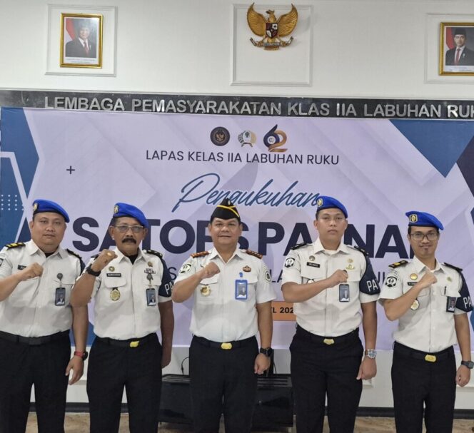
 Perkuat Pengawasan Internal, Lapas Labuhan Ruku Ikuti Pengukuhan Satops Patnal