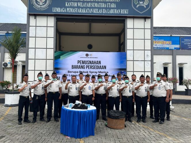 
 Komitmen Tertibkan Sarana Pengamanan, Lapas Labuhan Ruku Hapus Spray Bubuk Merica