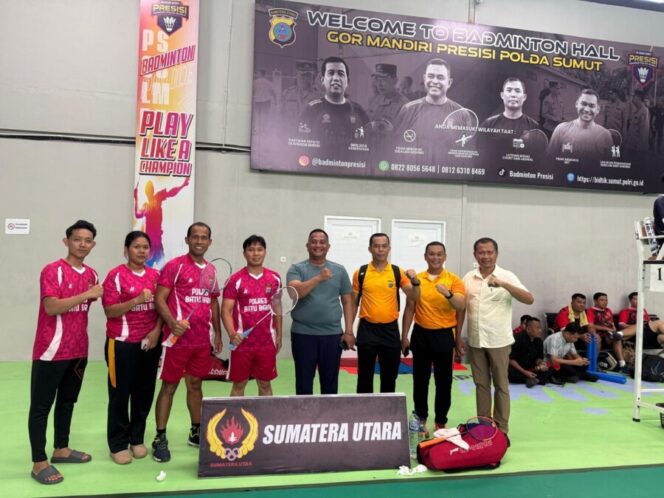 
 Kapolres Batu Bara Hadiri POR Polda Sumut, Tim Bulu Tangkis Borong Dua Kemenangan