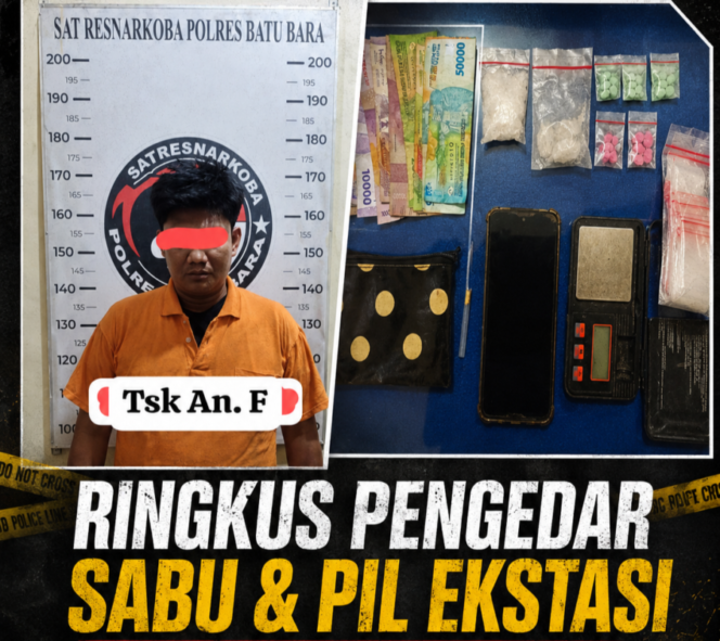 
 Gebrak Peredaran Narkoba Batu Bara, Polisi Sita 28,83 Gram Sabu dan 21 Ekstasi