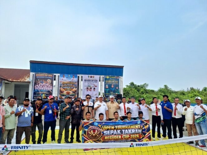 
 Reguder Cup Sepak Takraw Bergulir, 16 Tim Berebut Piala Bergilir DPC Gerindra Batu Bara