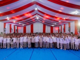 Ketua DPC Partai Gerindra, Syafrizal dan Bupati Batu Bara Baharuddin siagian menghadiri Diklat Laskar Gerindra di sibolangit.