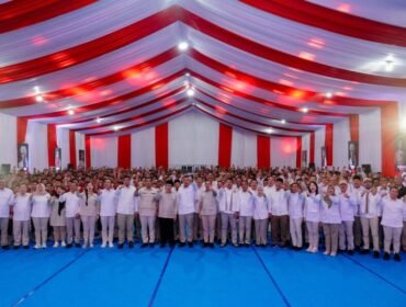 Ketua DPC Partai Gerindra, Syafrizal dan Bupati Batu Bara Baharuddin siagian menghadiri Diklat Laskar Gerindra di sibolangit.